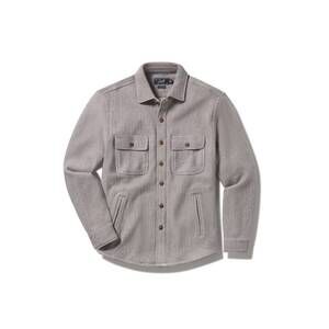 NEW F/X FUSION men's herringbone shirt jacket in light grey
